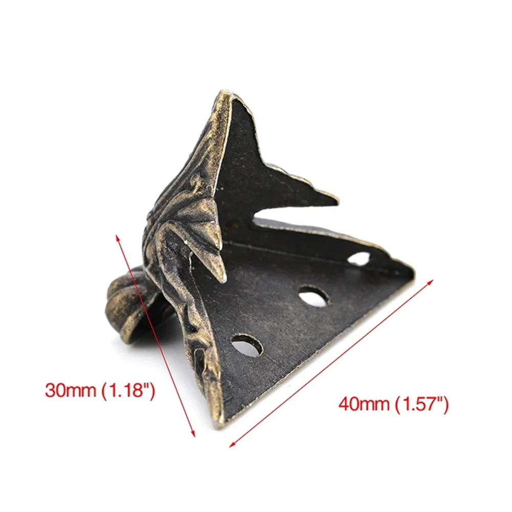 4pcs Antique Brass Jewelry Chest Wood Case Box Decor Feet Leg Corner 42 X 30mm Zinc Alloy Protector Metal Crafts