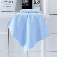 Practical Solid Color Hand Towel Coral Fleece Face Towels Hanging Towel Absorbent Towels Children Hand Towels High Quality 6