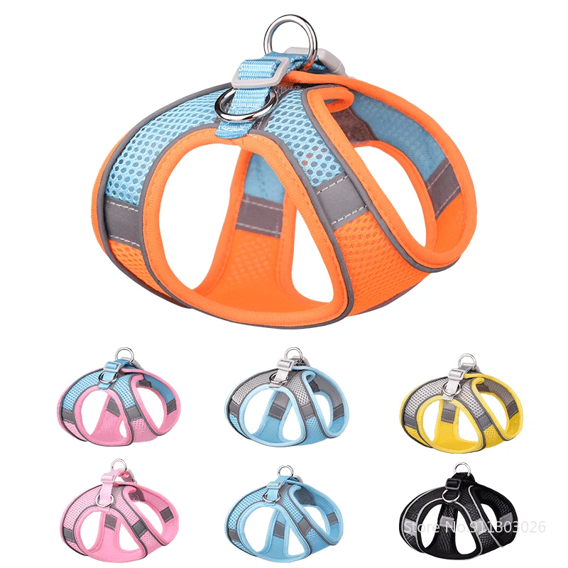 

Pet Reflective Dog Harness Medium Large Dog Lead Walking Running Leashes Dogs Chest Strap Vest Mesh Fabric Breathable Leashes