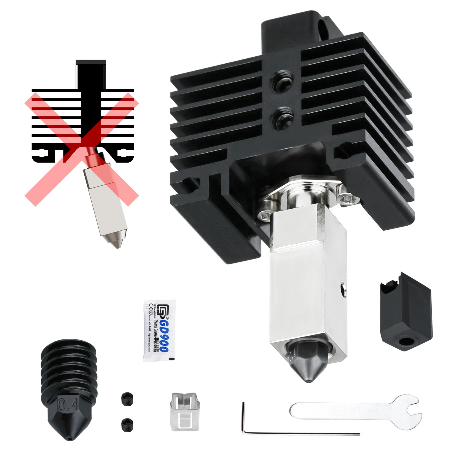 

Upgrade 2.0 Hotend For Bambu Lab X1 & X1 Carbon Bi Metal Heatbreak CHT Hard Steel Nozzle Thermistor Fit Bambu P1P & P1S Hot End