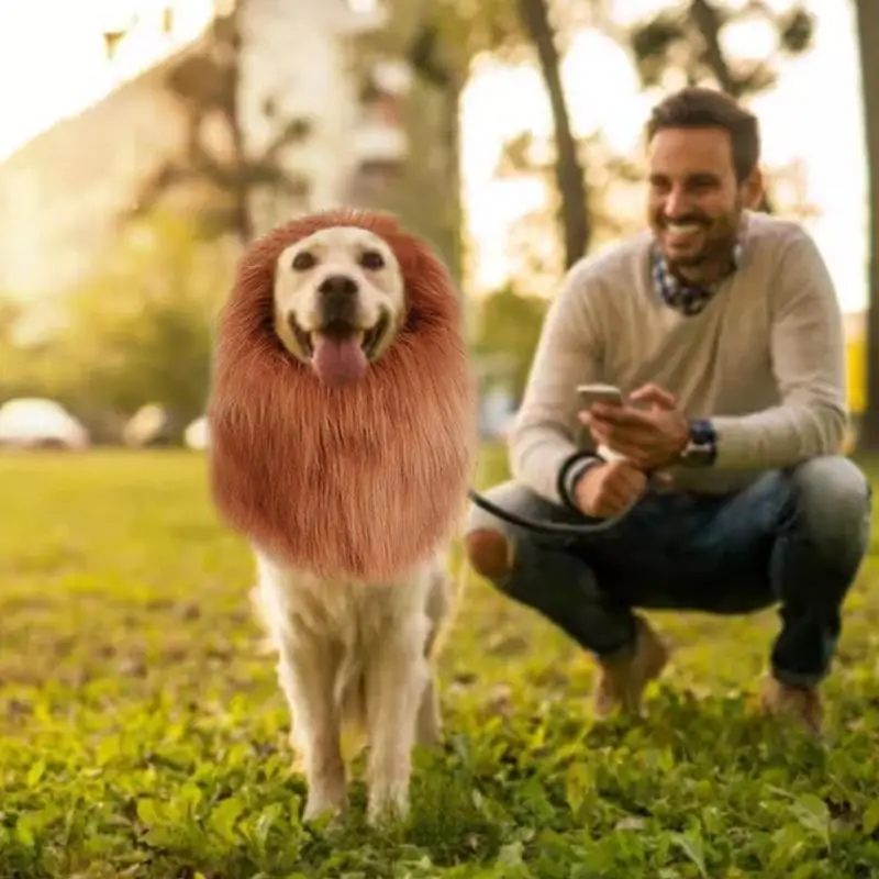 Lion Mane For Dog Costume Realistic Lion Wig Dog Lion Costume Halloween Christmas Funny Dog Costumes Photo Shoots Entertainment