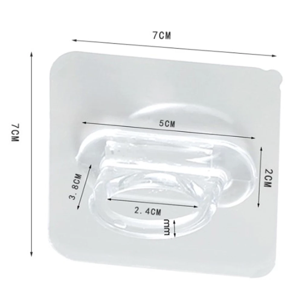 Transparent Ring Sticky Hook Round Self Adhesive Curtain Rod Holder Wall Mounted Spray Bottle Hooks Bathroom Kitchen Organizer