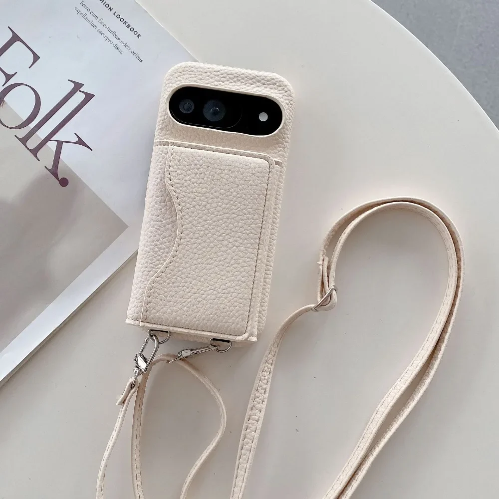 Stylish Crossbody Rope Wallet with Card Slots and Protective PU Leather Phone Case