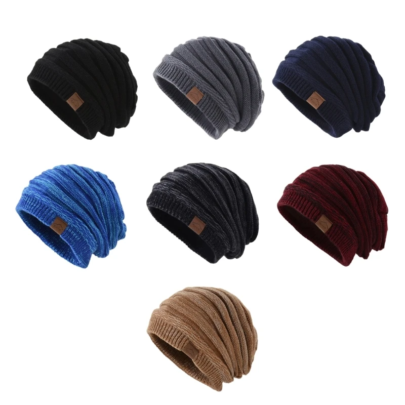 

Knit Beanie Hat for All Age Warm Slouchy Hat Street Cap Fashionable Pullover Hat Outdoor Activity Windproof Skull Cap Dropship