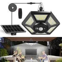 Lampe Solaire Suspendue avec Télécommande, Éclairage d'Intérieur et d'Extérieur à 180LED et 5 Modes d'Éclairage, Accessoire avec Détecteur de Mouvement, idéal pour un Garage, un Patio ou une Grange 1