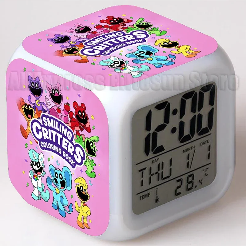 Smiling Critter Alram Clock Catnap LED Change Color Multi-Function Bedroom Kids Glowing Electronic Clock for Children Gift 5