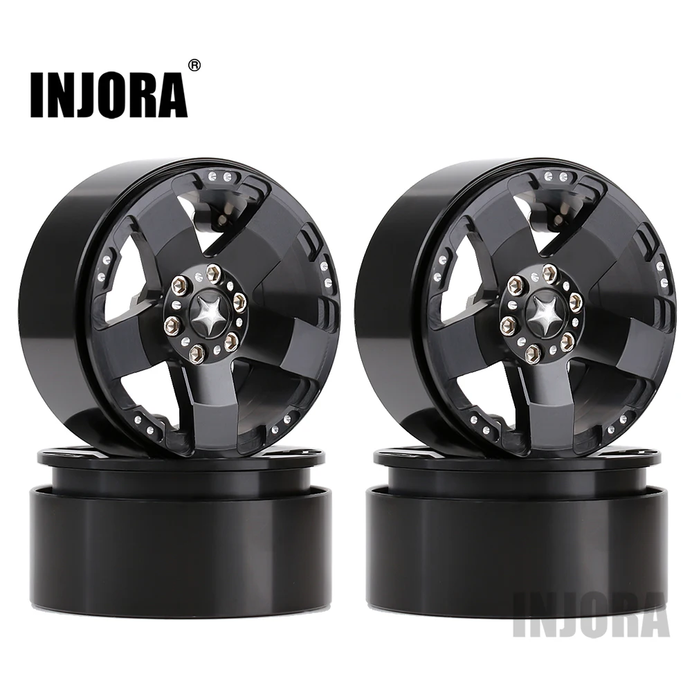 INJORA 4PCS RC 2,2 Cerchioni Metallo Beadlock Wheel Rim Per RC
