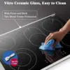 30Inch Electric Cooktop 5Burners Electric Stove Ceramic Cooktop Drop-in Electric Radiant Cooktop with Front and Back Metal Frame 5