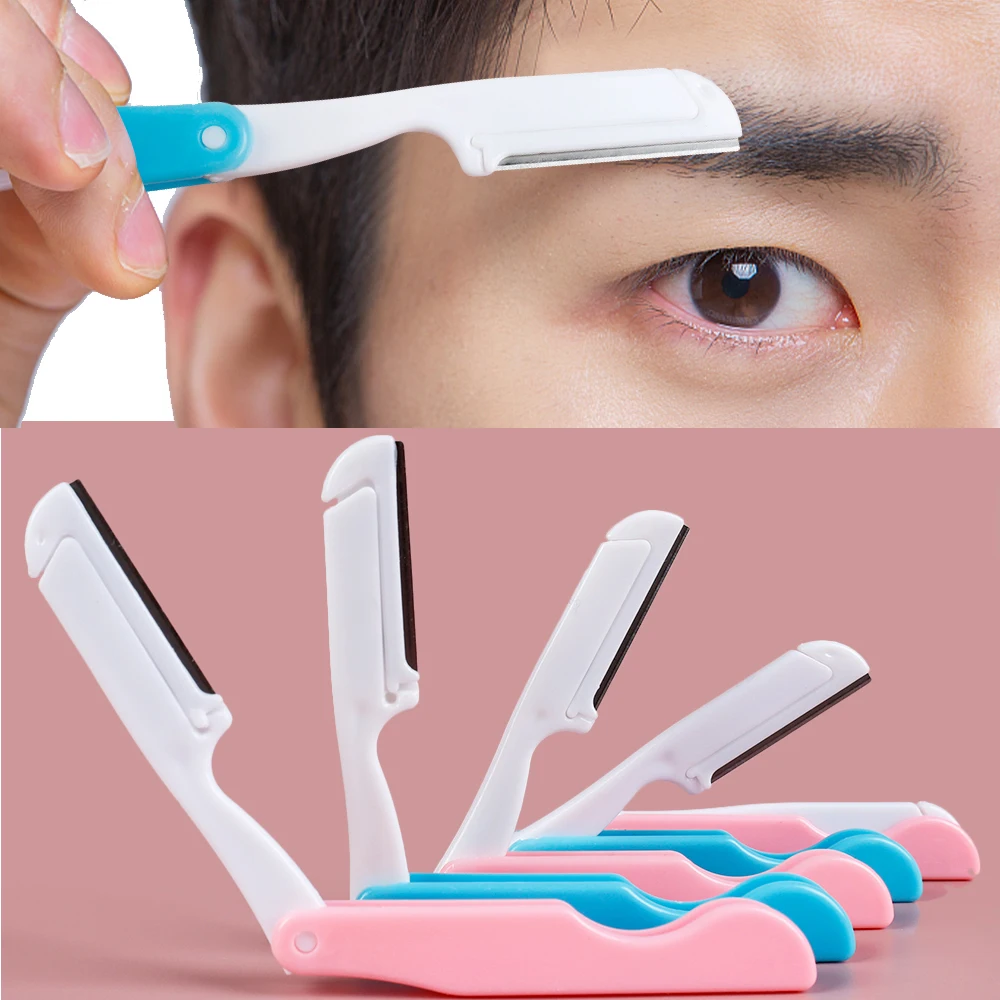 1-10 PCS Folding Eyebrow Knife Safe Folding Ladies Face Shaver Eye Brow Trimmer Blade Women Makeup Tools Face Razor Easy To Use