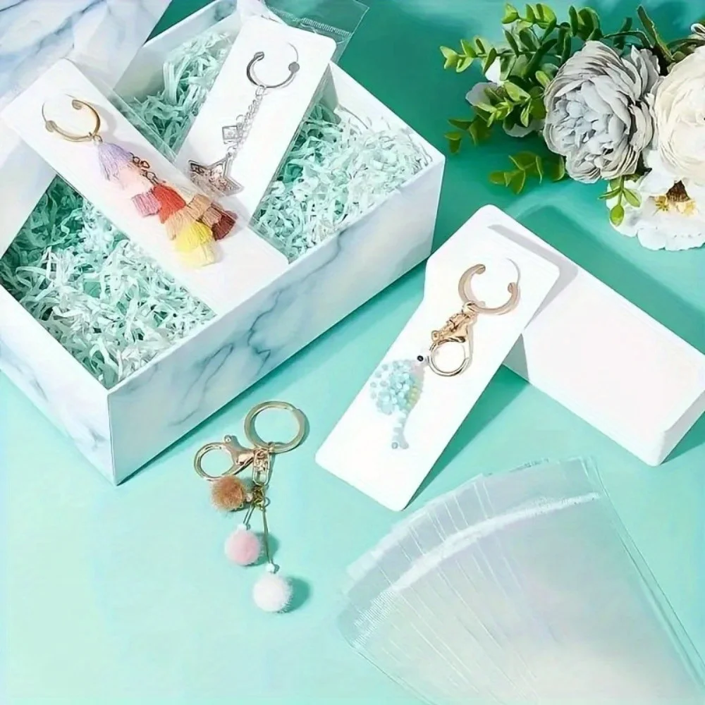 Jewelry Display Cards with Protective Sleeves 100-Pack Ideal for Necklaces Earrings & Keychains Crafted Gift Tags
