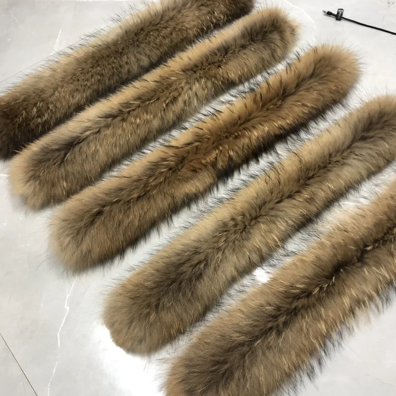 코트 파카 여성용 리얼 모피 칼라 자켓 용 겨울 천연 너구리 모피 스카프 버튼이있는 따뜻한 럭셔리 모피 후드 트림