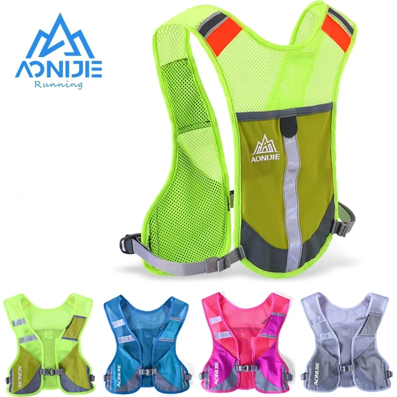 

AONIJIE Reflective Night Running Vest Backpack Harness Water Bottle Trail Running Marathon Hiking Hydration Backpack Pack Bags