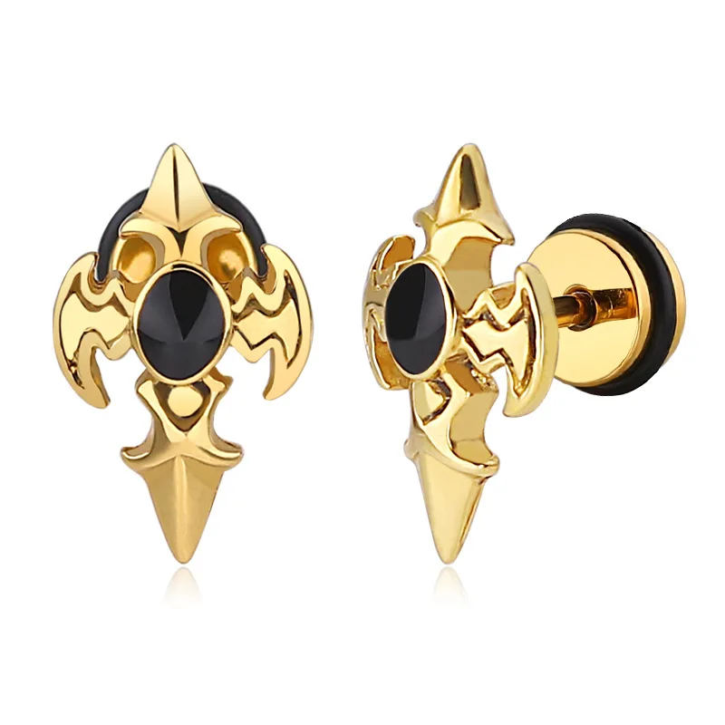 

Fashion Stars with Titanium Steel Retro Cross Stainless Steel Earrings Jewelry Trend Explosions.