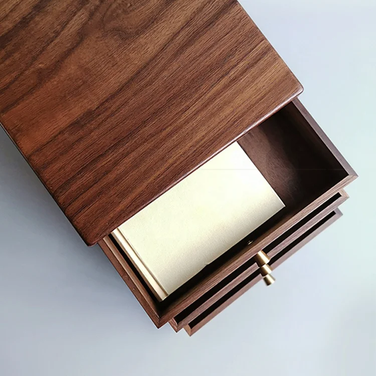 3 Tier Drawer Stash Box Desktop Organizer Handmade Wood Storage Box Bins 4