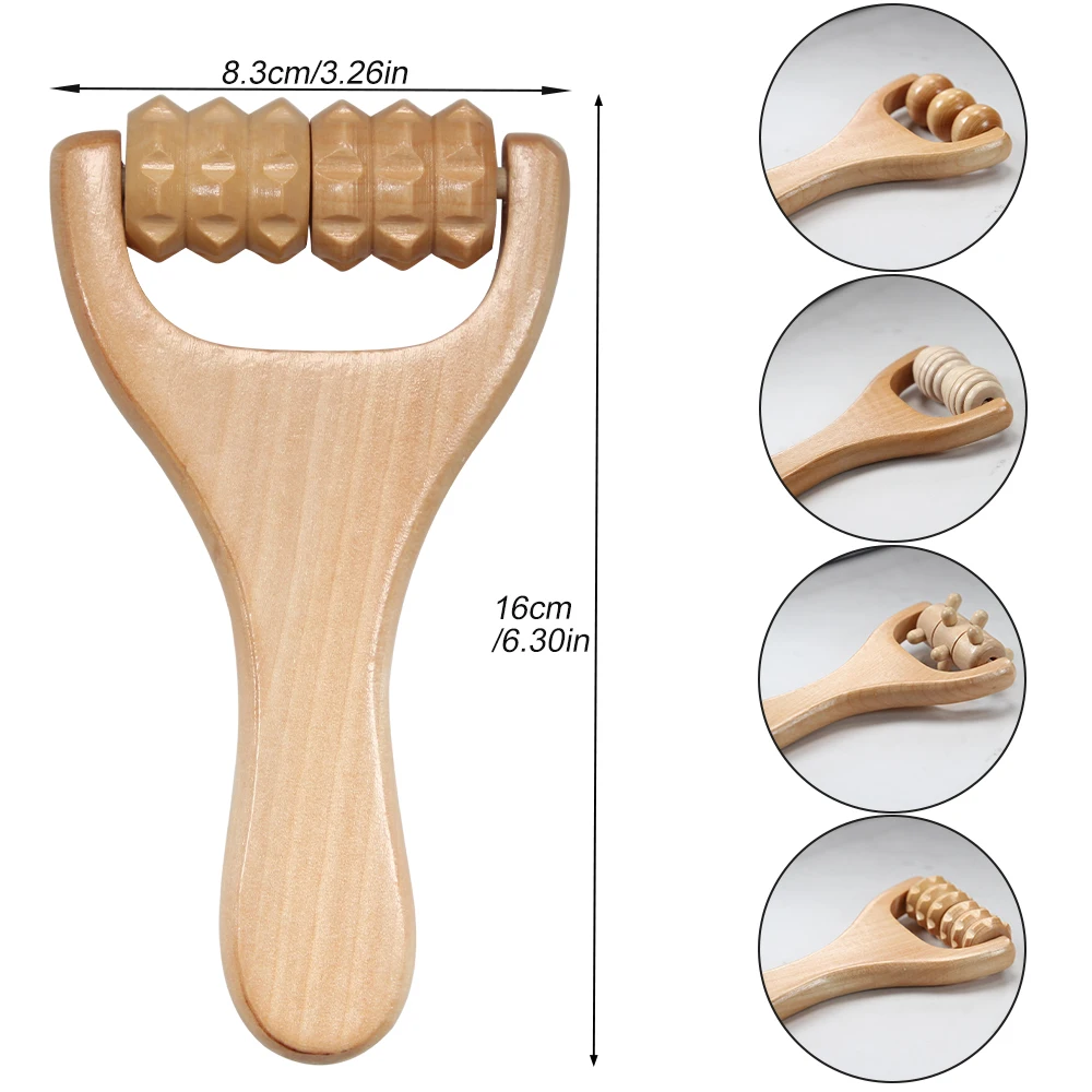1Pcs Wooden Massage Roller,Instantly Self Massage Face, Waist Thigh, Leg, Hands Full Body Roller Tool Massager DIY Maderotherapy