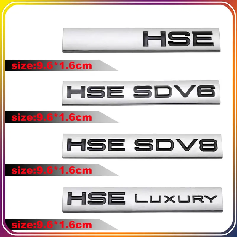 3D Metallo Modificato Auto Sticker Corpo Decalcomanie Portellone Distintivo Per Land Rover Range Rover Hse Sdv8 Hse Luxury Hse Sdv6
