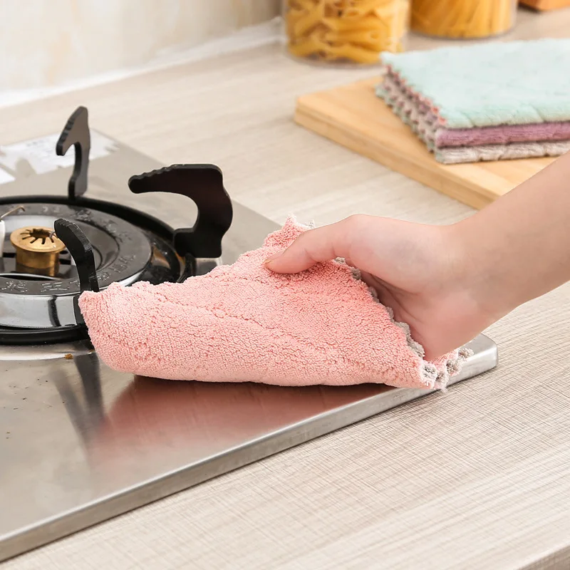 2/4/8pcs Soft Microfiber Kitchen Towels Absorbent Dish Cloth Anti-grease  Wipping Rags Non-stick Oil Household Cleaning Towel - Cleaning Cloths -  AliExpress