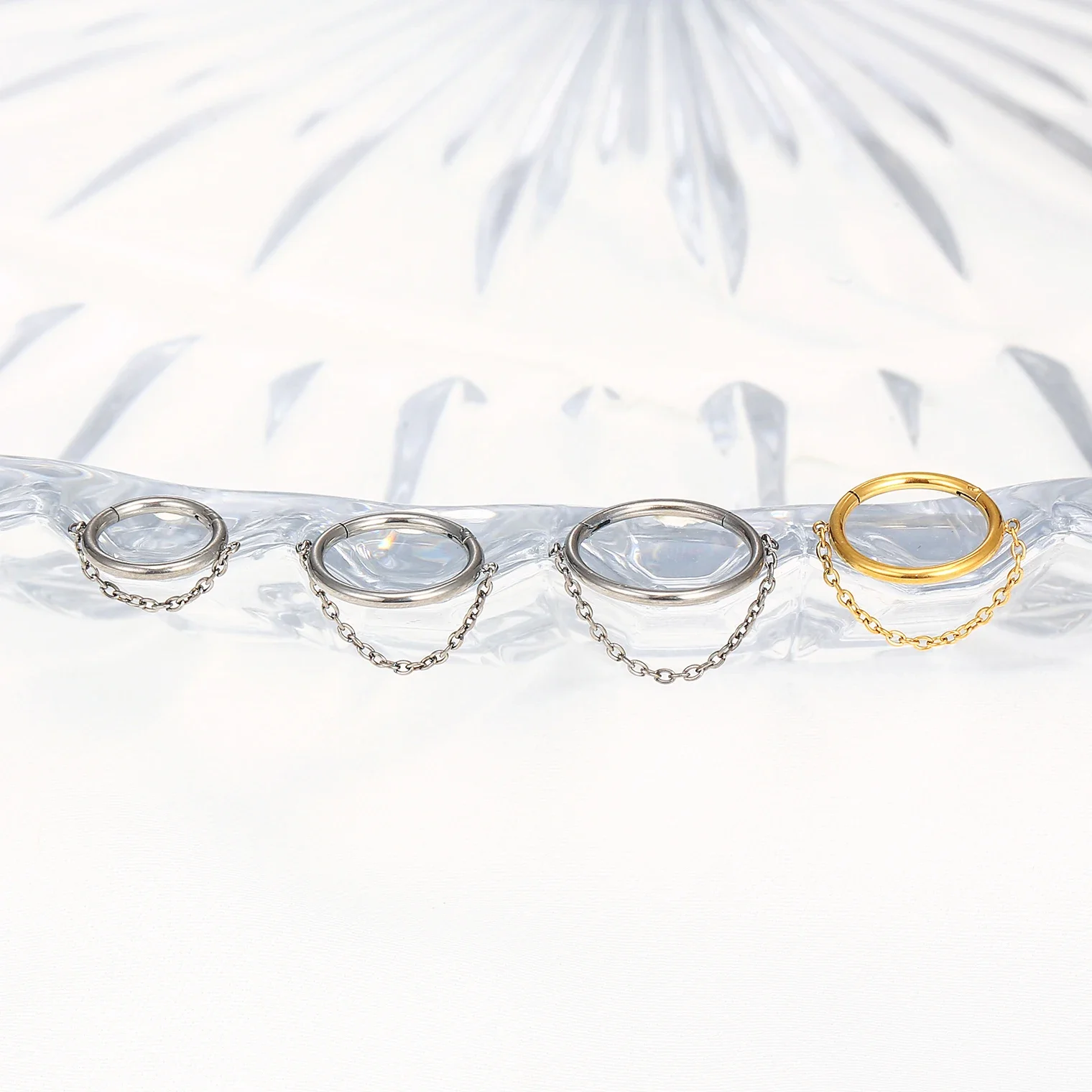 Titanium Piercing Septum Zircon Ear Tragus Cartilage Nose Rings Daith Helix Hoop Clicker Women Jewelry Girl Gift