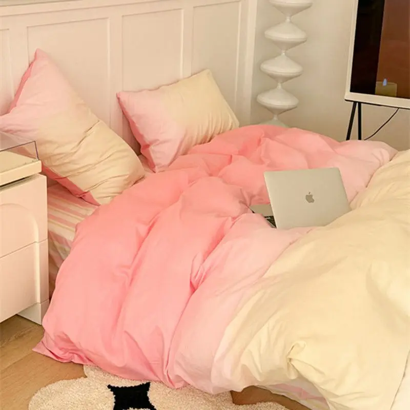 Morandi طقم سرير ملاءات قطنية مغسولة 4 قطعة مجموعة...