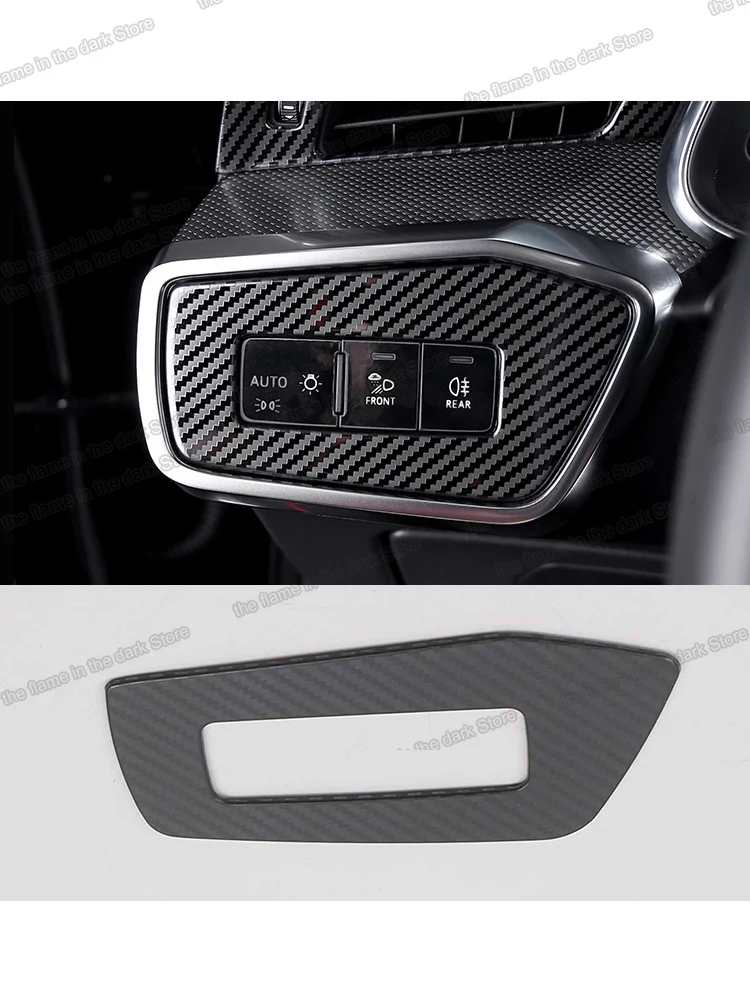 Carbon Fiber Car Headlight Switch Panel Light Switch Trims For Audi A6 C8  2018 A7 S6 S7 2019 2020 2021 Accessories 2022 Rs Interior Mouldings  AliExpress