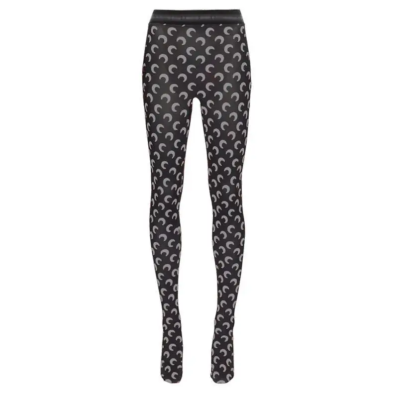 2025 Women's New Printed Reflective Tight and Elastic Outer Wear Bottoming High Waist and Thin Fashion Casual Trousers 3