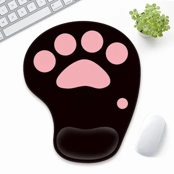 Tapis de souris ergonomique patte de chat, avec repose-poignet, Surface confortable, pour les jeux, le bureau et la maison 1