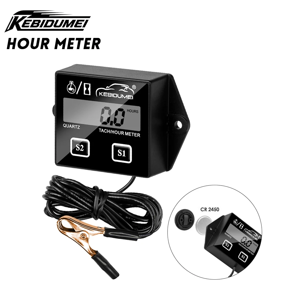 Digital Motor Speedmeter Engine Hour Meter Tachometer Gauge RPM LCD Display Gasoline 2/4 Stroke Motorcycle Accessories