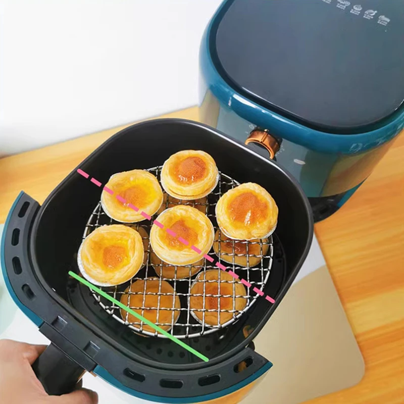 Round Air Fryer Rack With Legs Stackable Grid Grilling Rack Stainless Steel Anti-corrosion For Home Kitchen Oven Steamer Cooker steamer rack air fryer rack