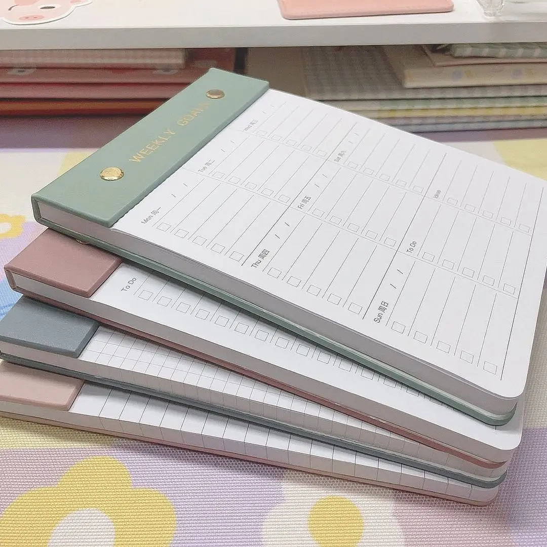 A5 Memo pads todolist plan book self-discipline check-in schedule this school study weekly planner book budget planner 2022 qingheji 24 hour manual notebook creative plan student work and study inspirational self discipline schedule planning notepad