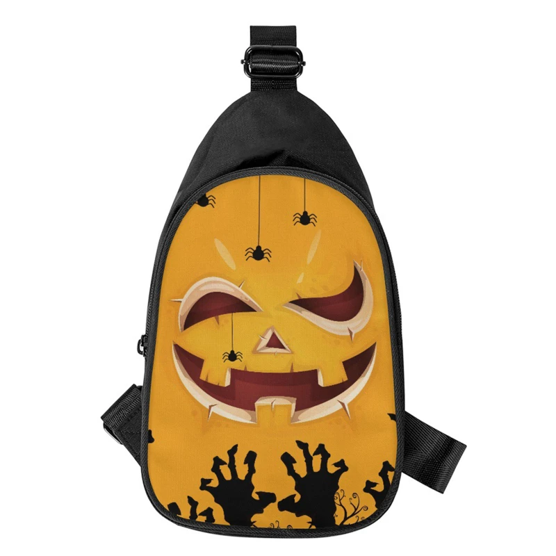 

Halloween Witch Waist Bag Goth Occult Halloween Crossbody Bag Triple Design Funny Pattern Chest Bag For Travel Hiking