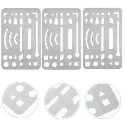 3 Pcs Stainless Steel Erasing Shield 27 holes Letter Shield Drawing Drafting Craft Stencils Circle Eraser Templates Tools