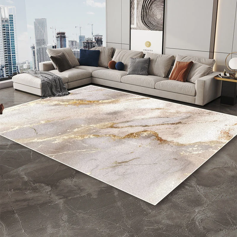 Nordic Marble Style Carpet for Living Room Decoration Home Sofa Area Non-slip Golden Rugs 200x300 Office Hall Washable Floor Mat 4