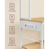 Bakers Rack with Charging Station, Coffee Bar Stand with Adjustable Storage Shelves, Fabric Drawer, 12Hooks, Table for Microwave 5
