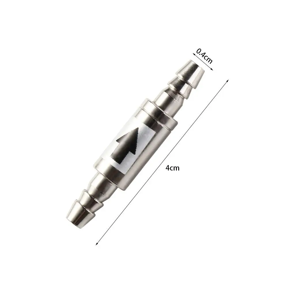 Durable Non-rust CO2 Check Valve Silver 4mm CO2 One Way Check Valve Stainless Steel Non-Return Fish Tank