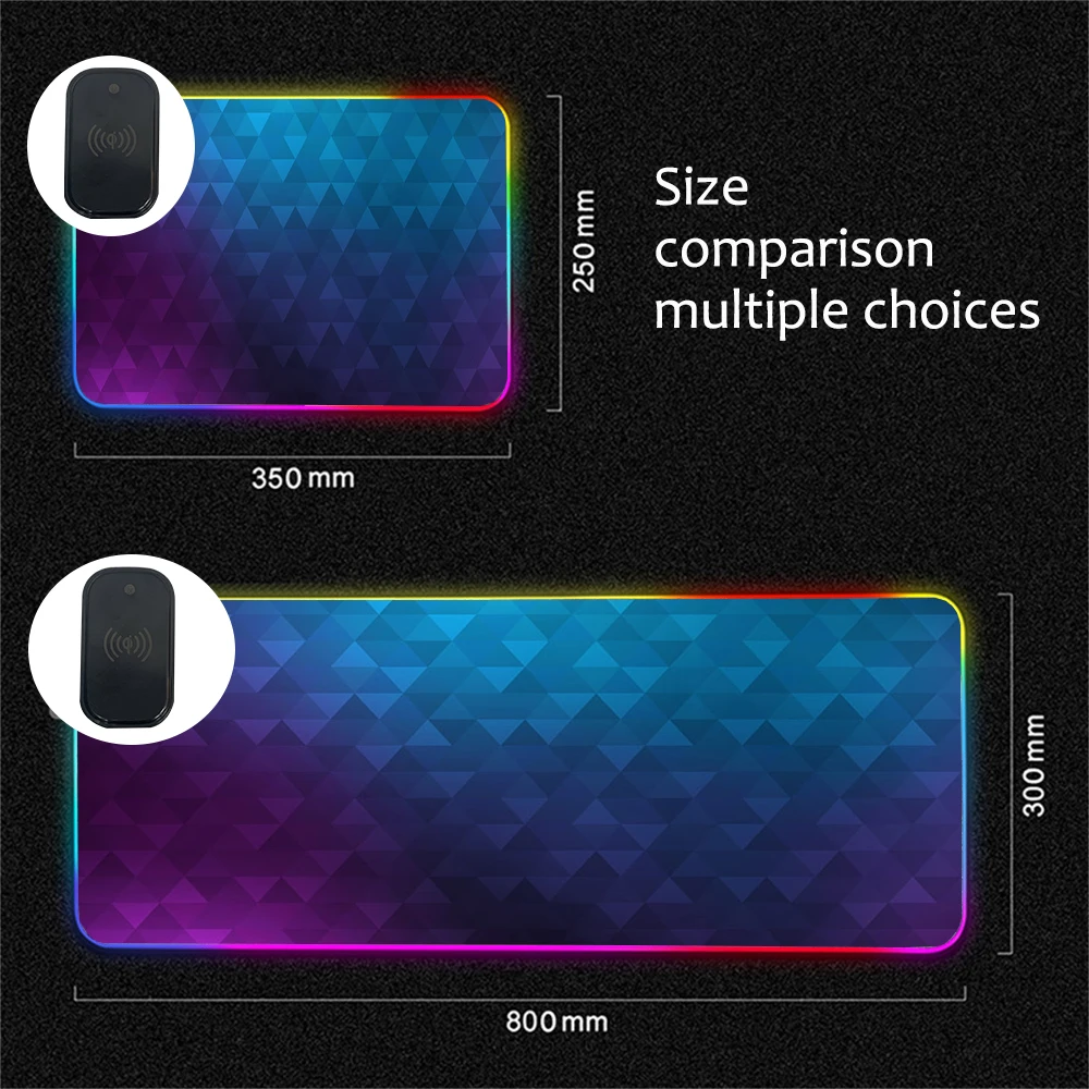 

MRGLZY Mobile Phone Wireless Charging Color Creative Personality Mouse Pad with Rgb Light15w Power Keyboard Lock Frame RubberPad