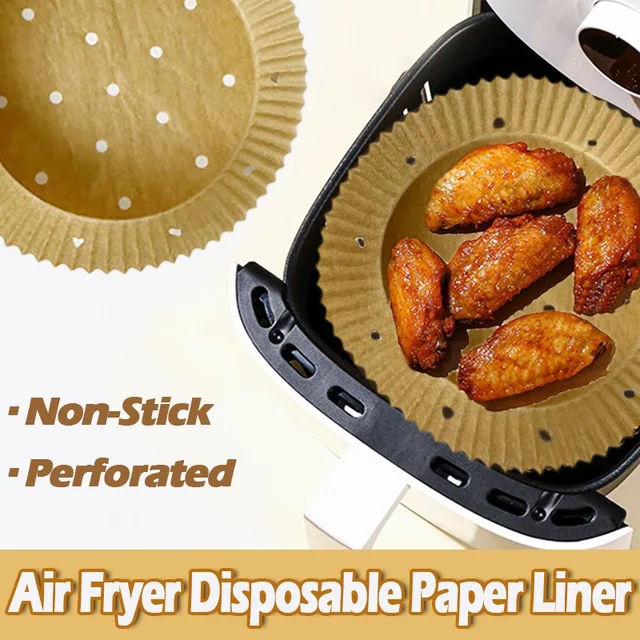 50pcs Air Fryer Disposable Paper Liner, Air Fryer Parchment Paper,  Non-Stick Air Fryer Liners, Baking Paper, Baking Tools