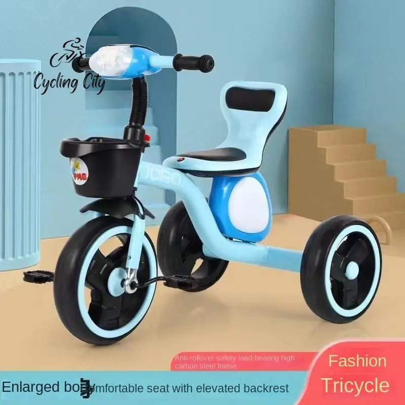 Children's Tricycles 2-7 Year Old Baby Bicycles Children's Bicycles Lighting Music Cars Stable Non Overturning Suitable For Kid