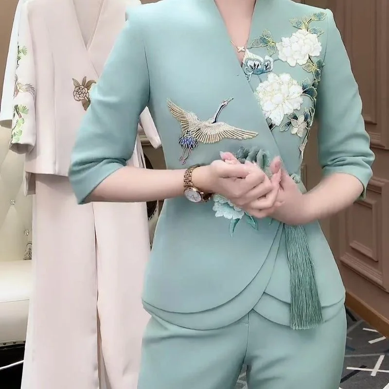 بدلات الصيف النسائية الجديدة الثقيلة الحرفية التطر...