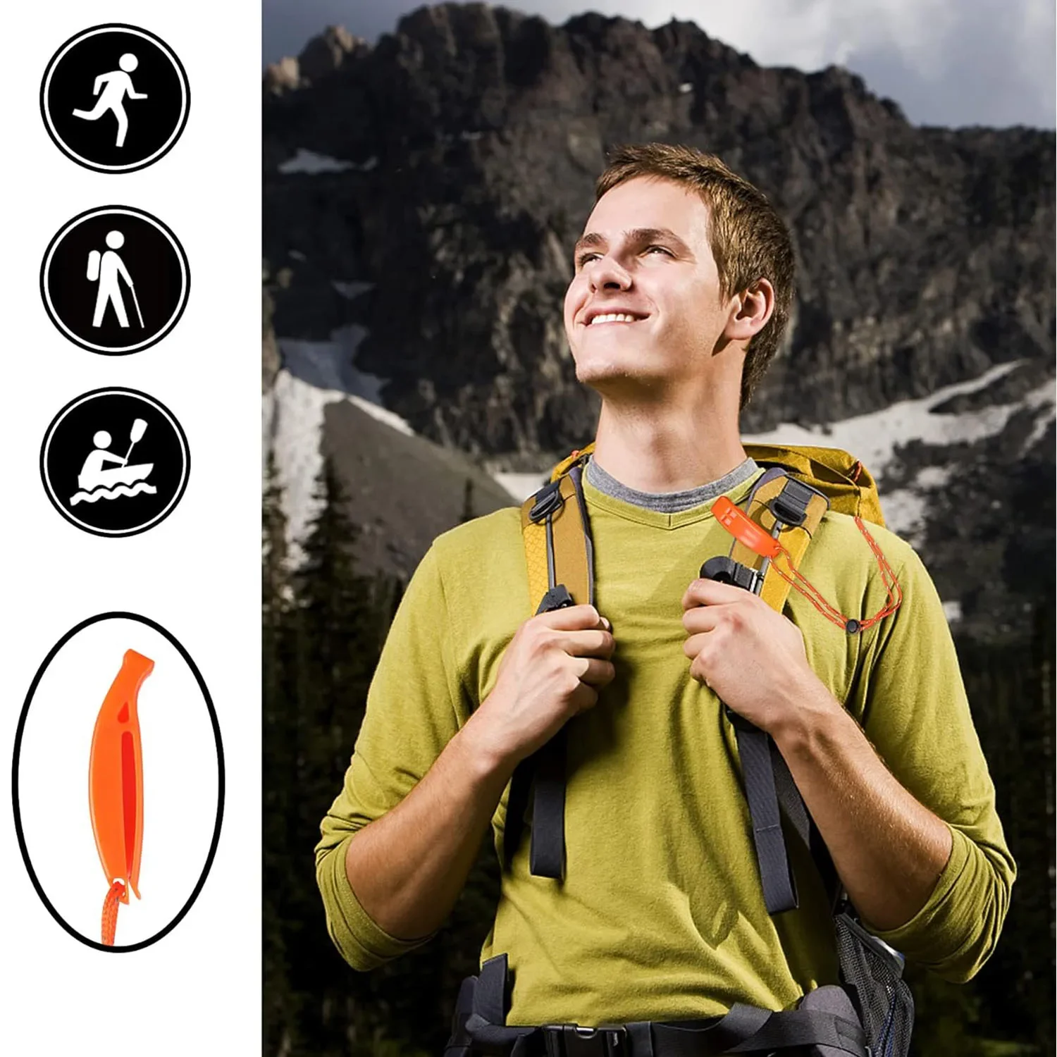 6pcs Emergency Outdoor Survival Whistle Dual Frequency Whistle Lifeguard Outdoor Travel Equipment Backpack Accessories