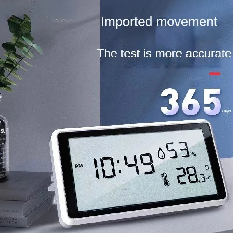 High Precision Digital Thermometer & Hygrometer with Table Clock Feature