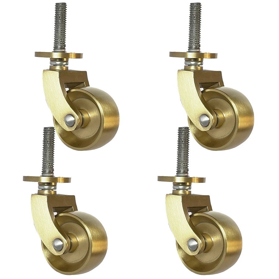 

New 4PCS 1.25'' Heavy Brass Casters Wheels Table Chair Sofa Couch Bar Piano Furniture Rollers 360° Swivel Furniture Castors