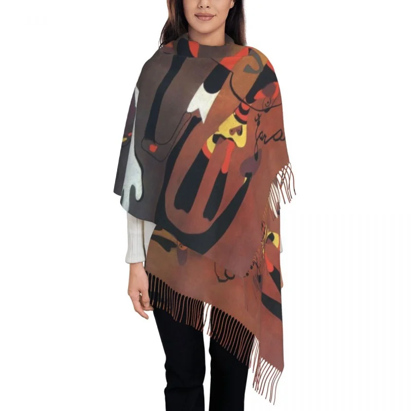 

Custom Printed Joan Miro Abstract Art Scarf Women Men Winter Fall Warm Scarves Snail Woman Flower Star Shawls Wraps