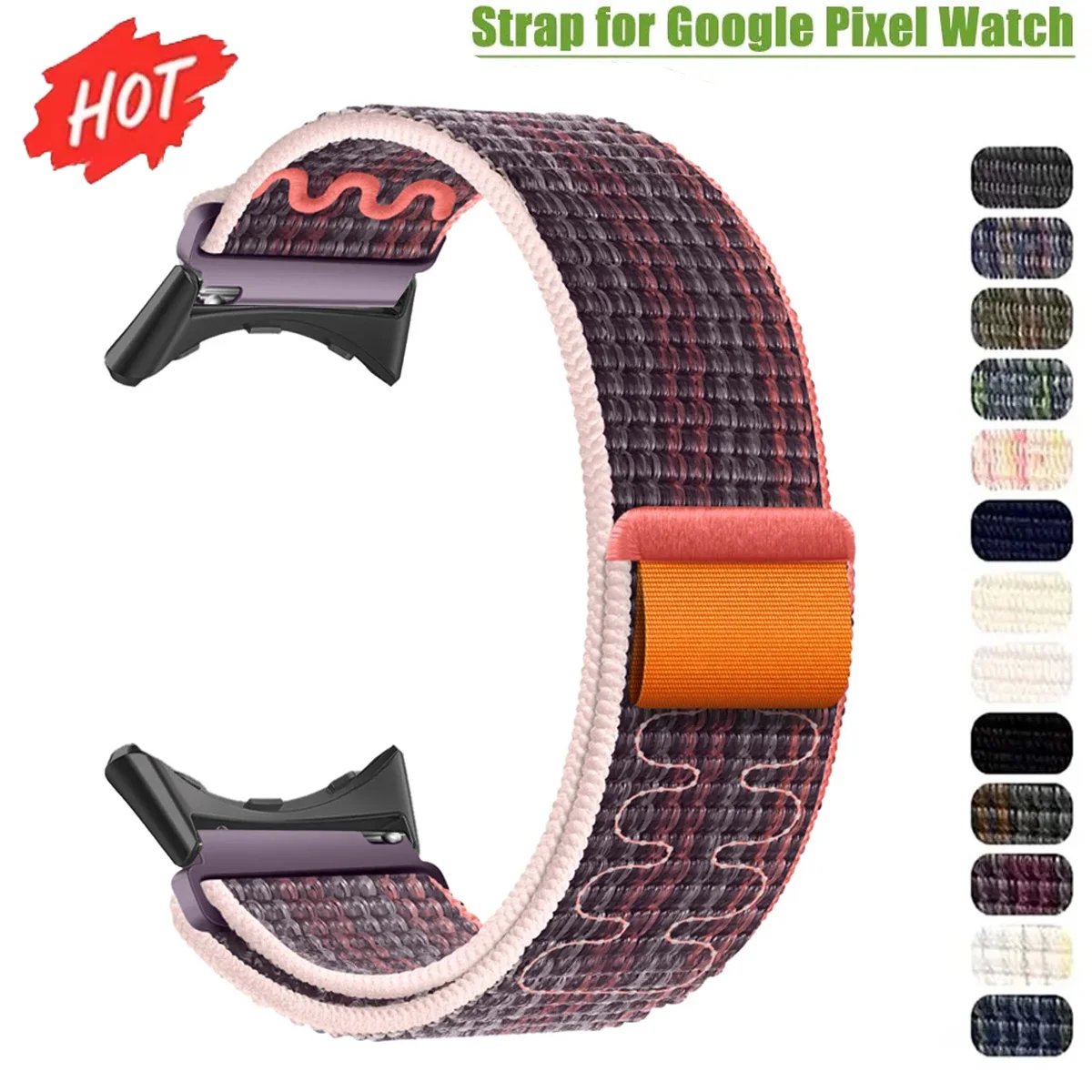 Woven Nylon Sport Strap - Enhanced Durability and Style, 41mm/45mm