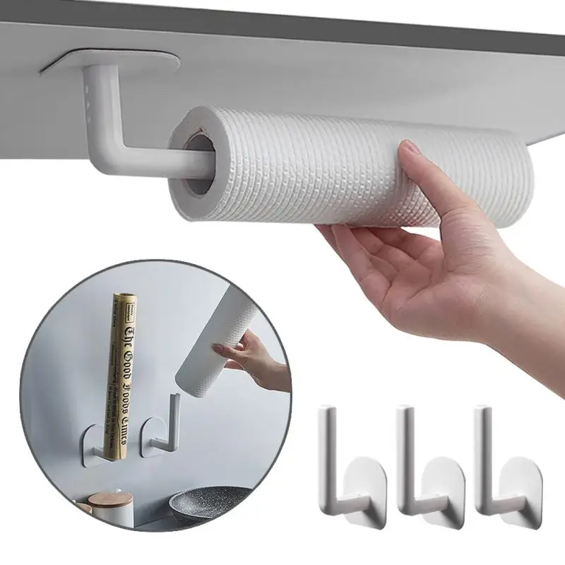 1/3pcs Plastic Tissue Hanger Paper Roll Holder Wall Mounted Towel Storage Rack Organizer Shelf Kitchen Bathroom Accessories