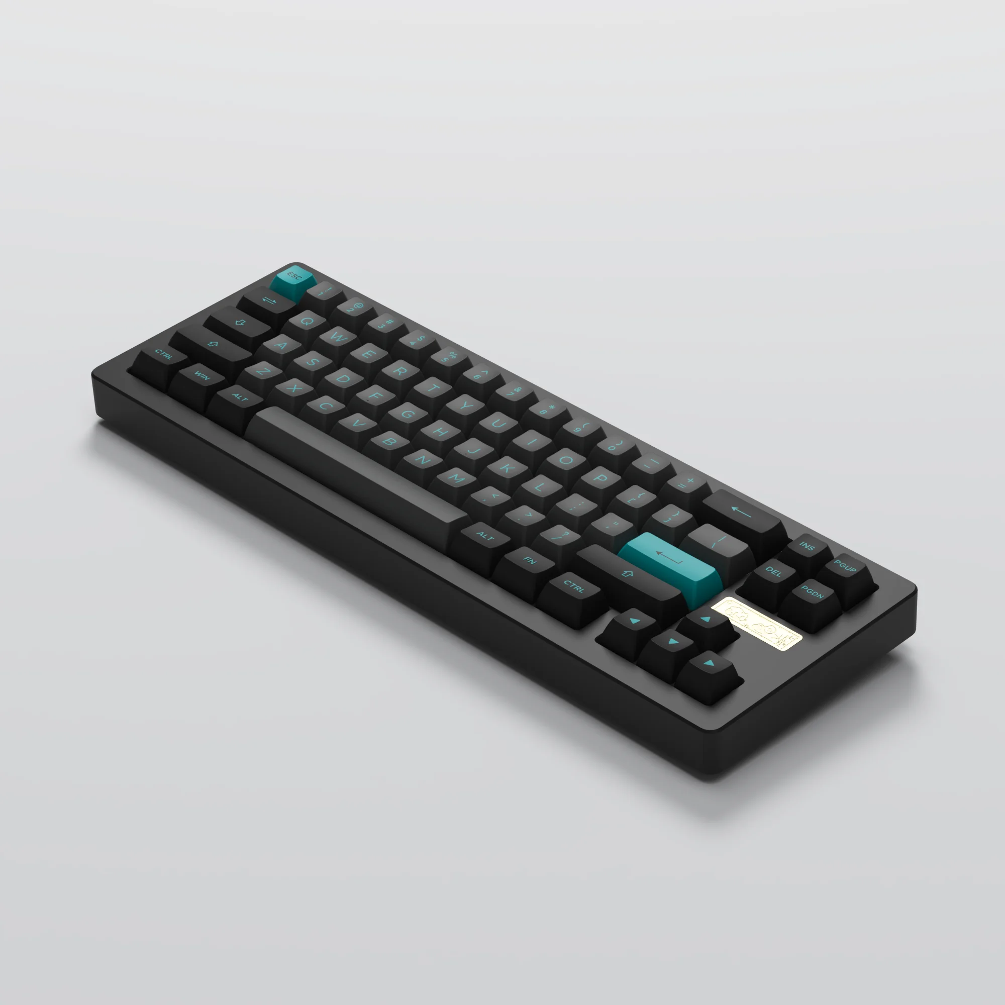Akko ACR 프로 68 블랙 앤 시안 유선 기계식 키보드, RGB 핫 스왑 개스킷 장착 아크릴 CNC 케이스, ASA PBT 키캡 포함