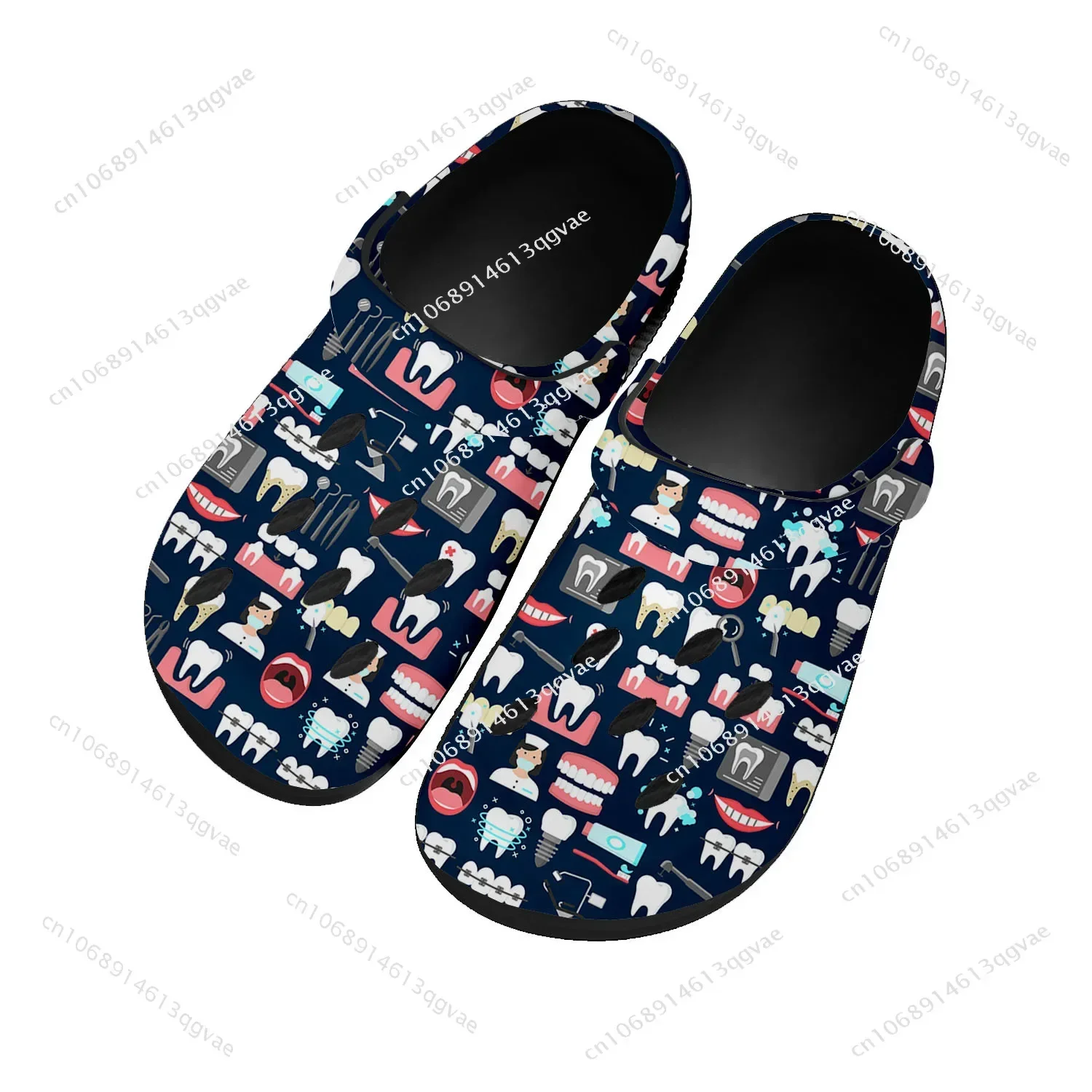 Tooth Dentist Cartoon Home Clogs Custom Water Shoes Mens Womens Teenager Sandals Garden Clog Breathable Beach Hole Slippers