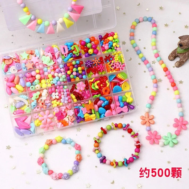 

Diy Beads Toys for Children Handmade Necklaces Bracelets Jewelry Making Beads Kit Set Girl Educational Toys perles pour enfant
