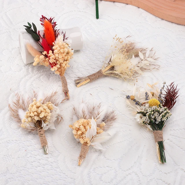 10 Pezzi Mini Bouquet Fiori Secchi - Gypsophila Essiccata, Per Decorazioni, Vase E Regali - Foto 3