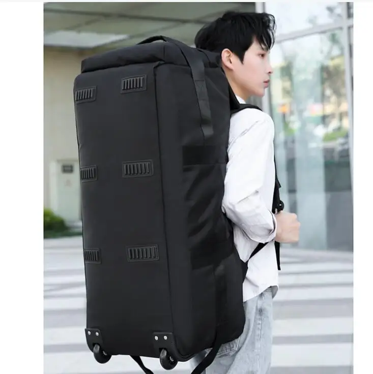 Travel Rolling Backpack Men Large Capacity Check in Bag Foldable