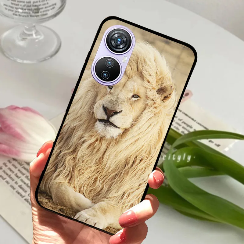 Animal Cartoon Soft Silicone Black Phone Case, 6.67 Premium Cover